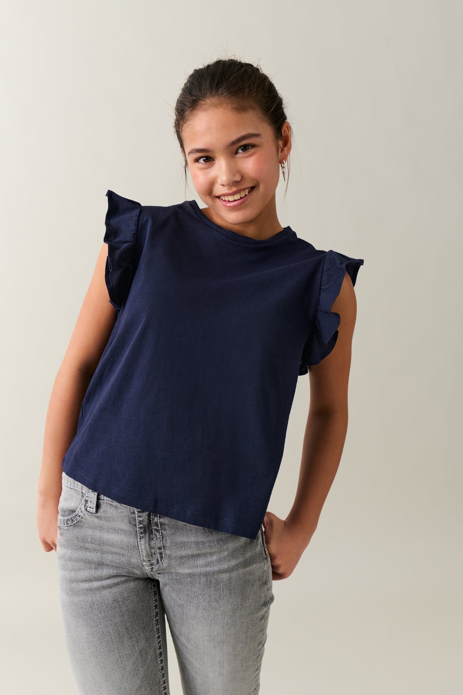 Y flounce tee - Bleu marine