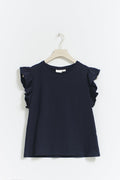 Y flounce tee - Bleu marine