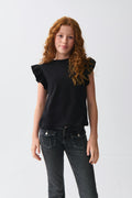 Y flounce tee - Noir