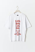 Oversized print tee - White/love
