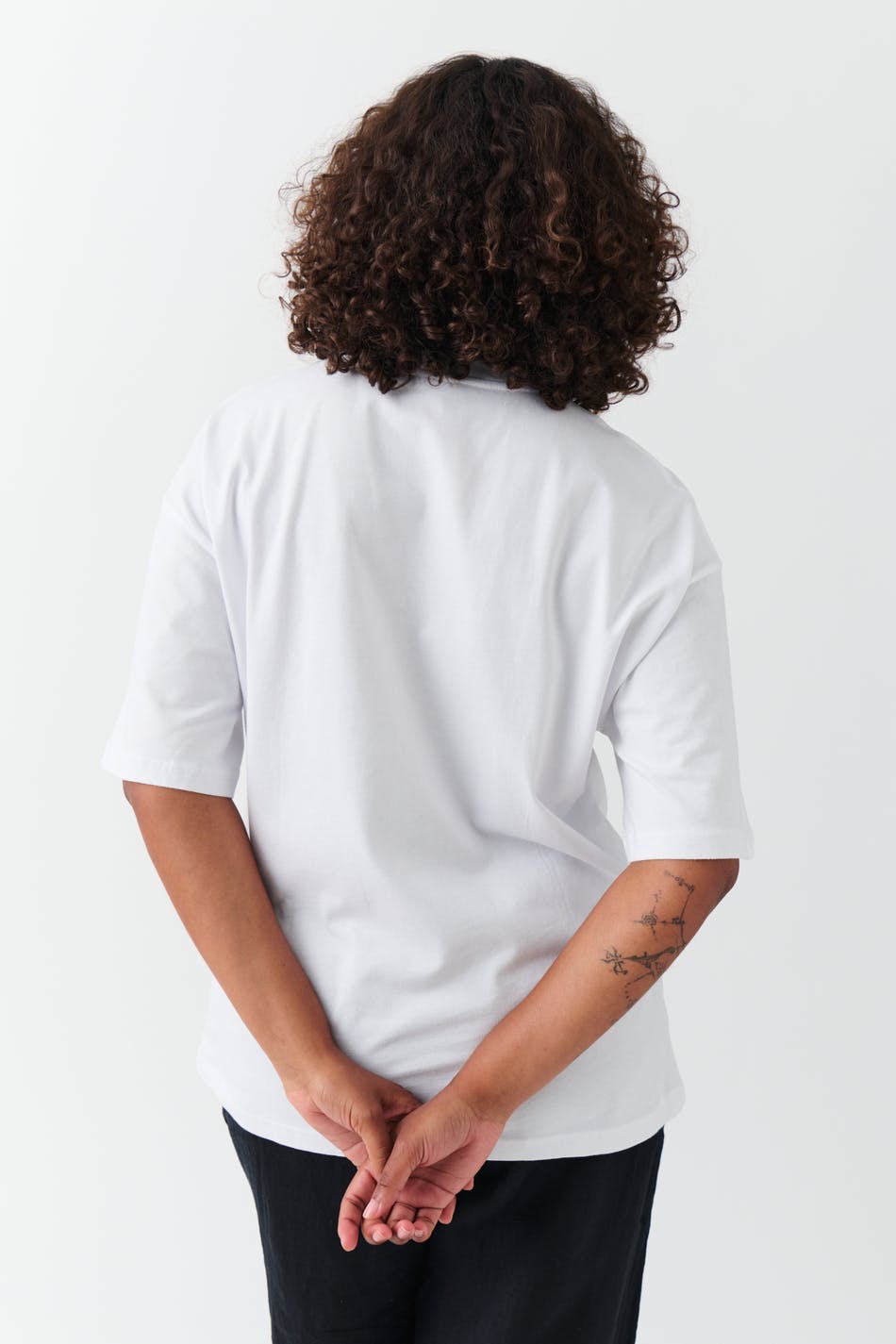 Oversized print tee - White/text