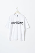 Oversized print tee - White/text