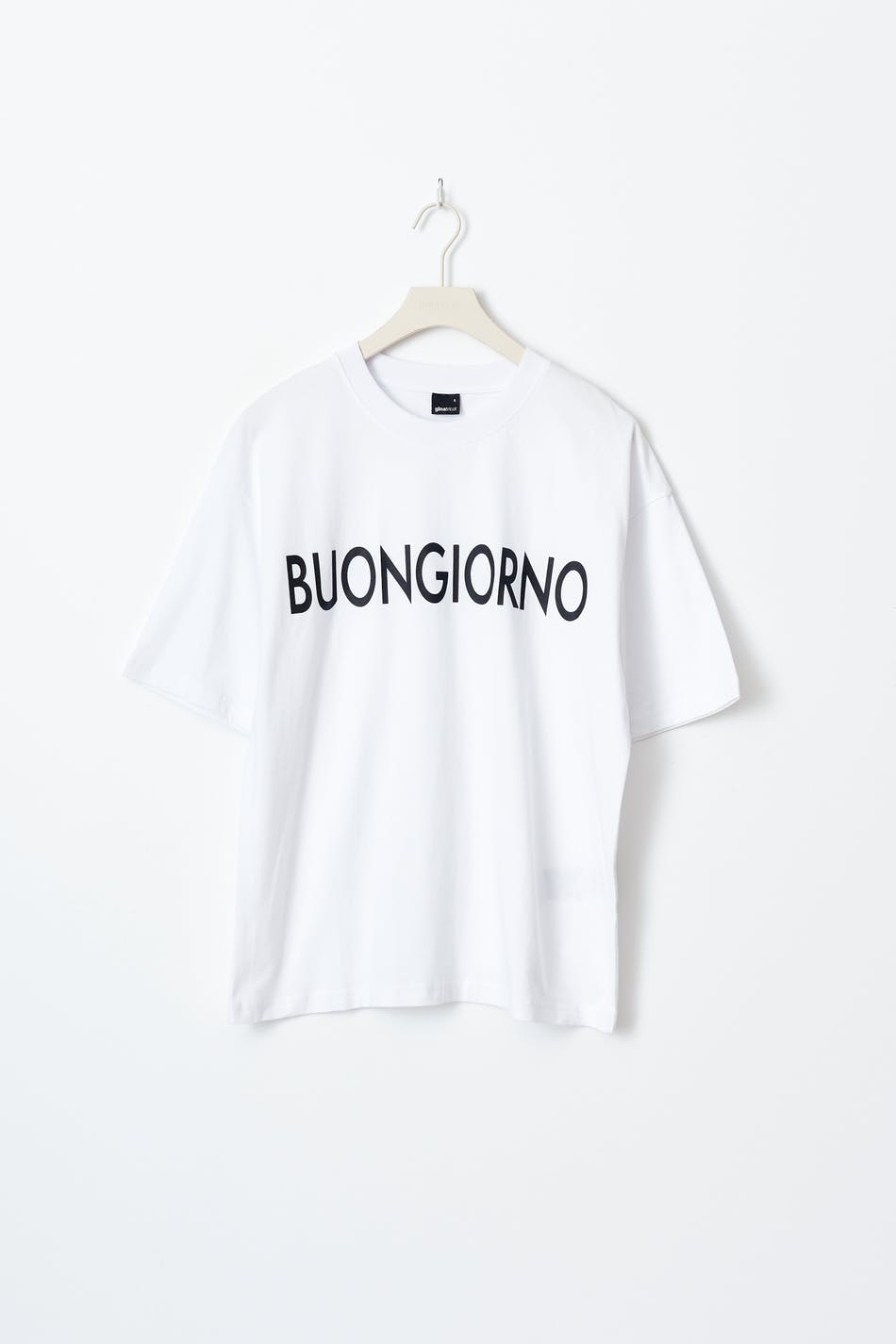 Oversized print tee - White/text