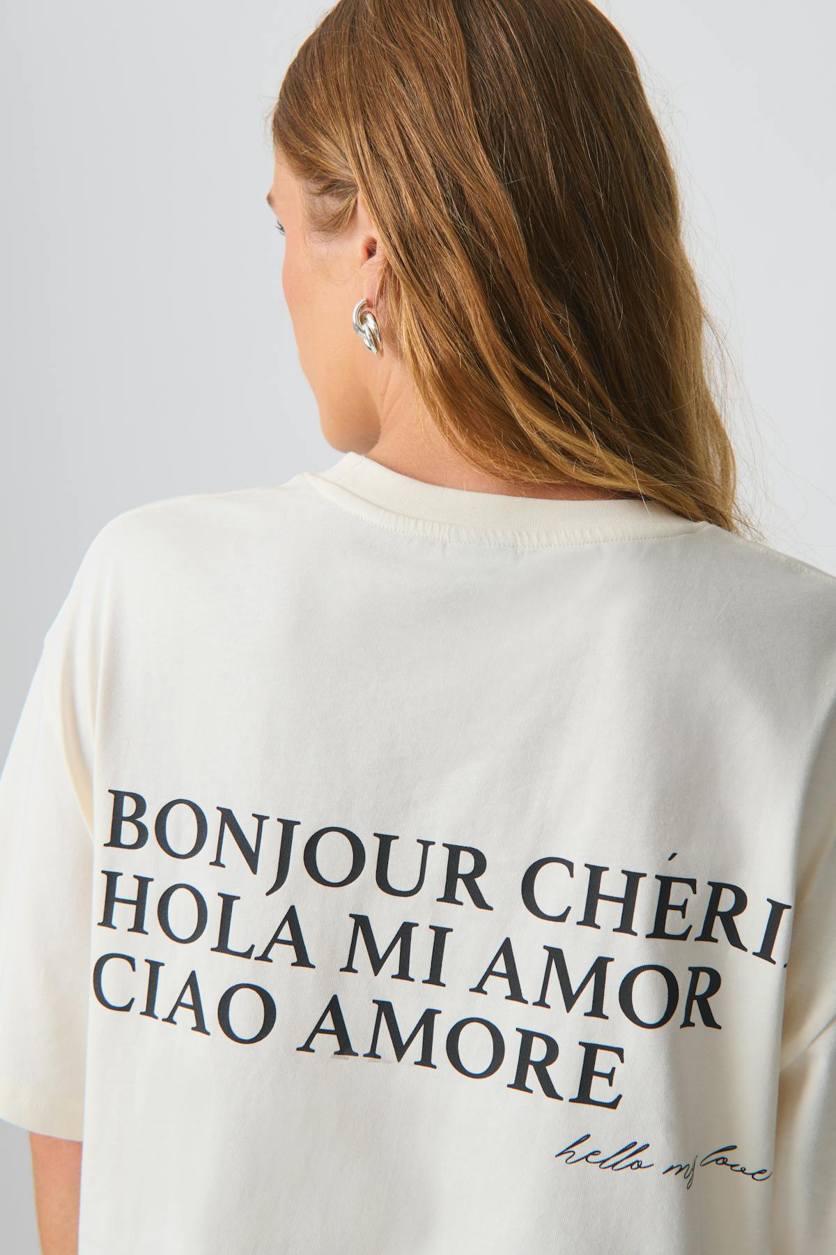 Oversized print tee - Gardenia