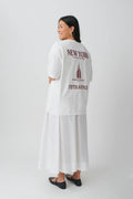 Oversized print tee - Gardenia