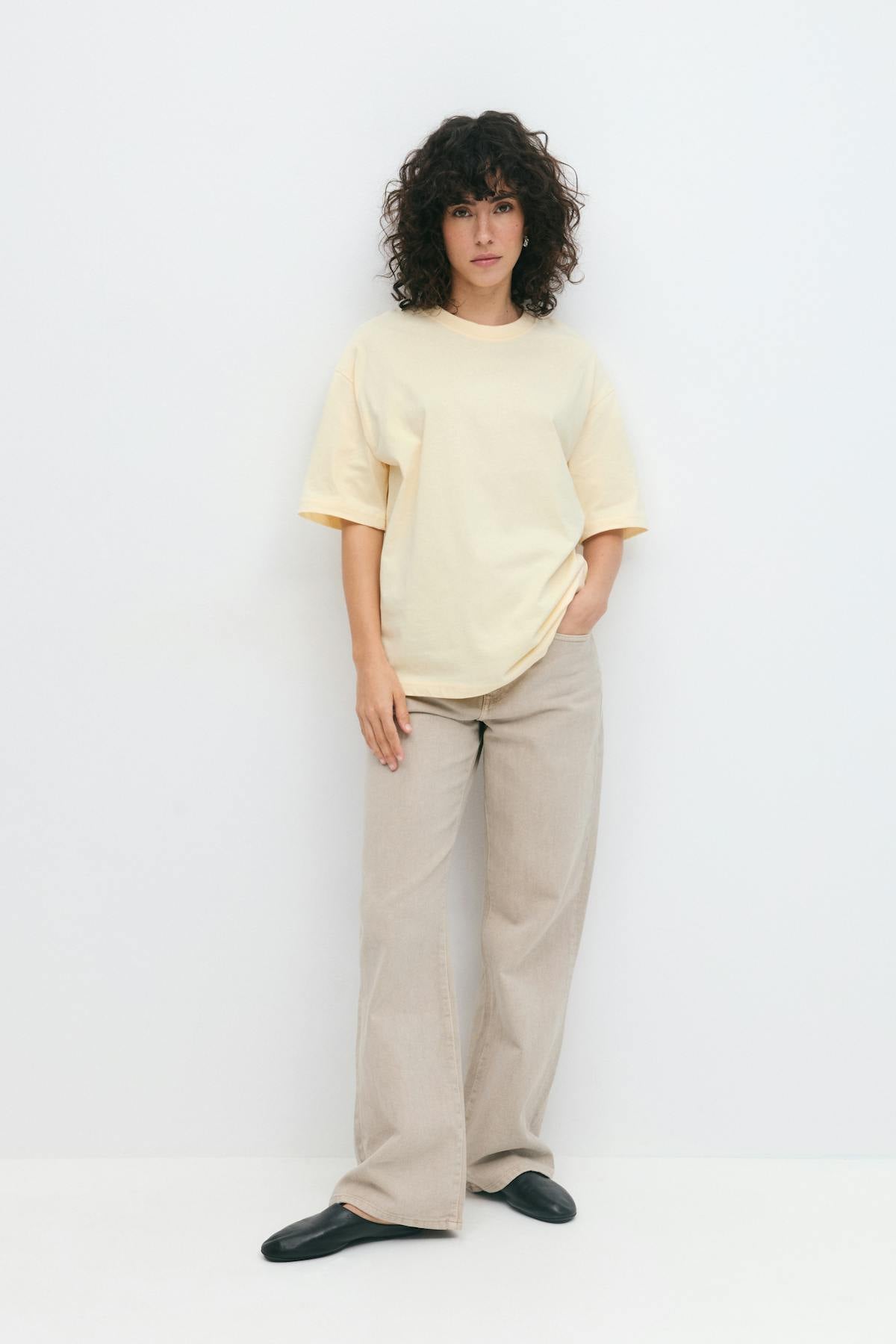 Oversized print tee - White/love