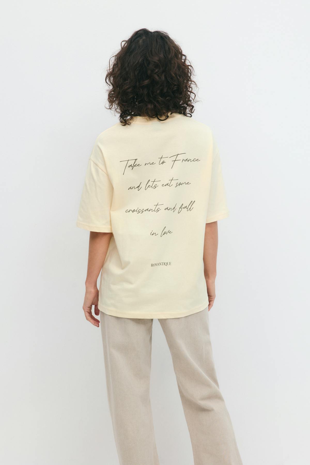 Oversized print tee - White/love