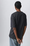 Oversized print tee - Offwhite/red