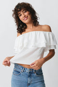 Off shoulder top - Grey melange