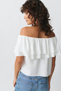 Off shoulder top - Grey melange