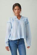 Y boho lace blouse - Bleu