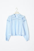 Y boho lace blouse - Bleu