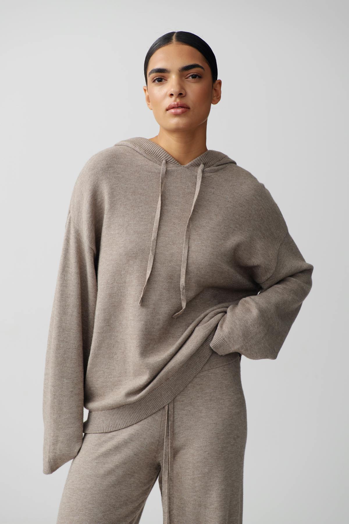 Knitted hoodie - Noir