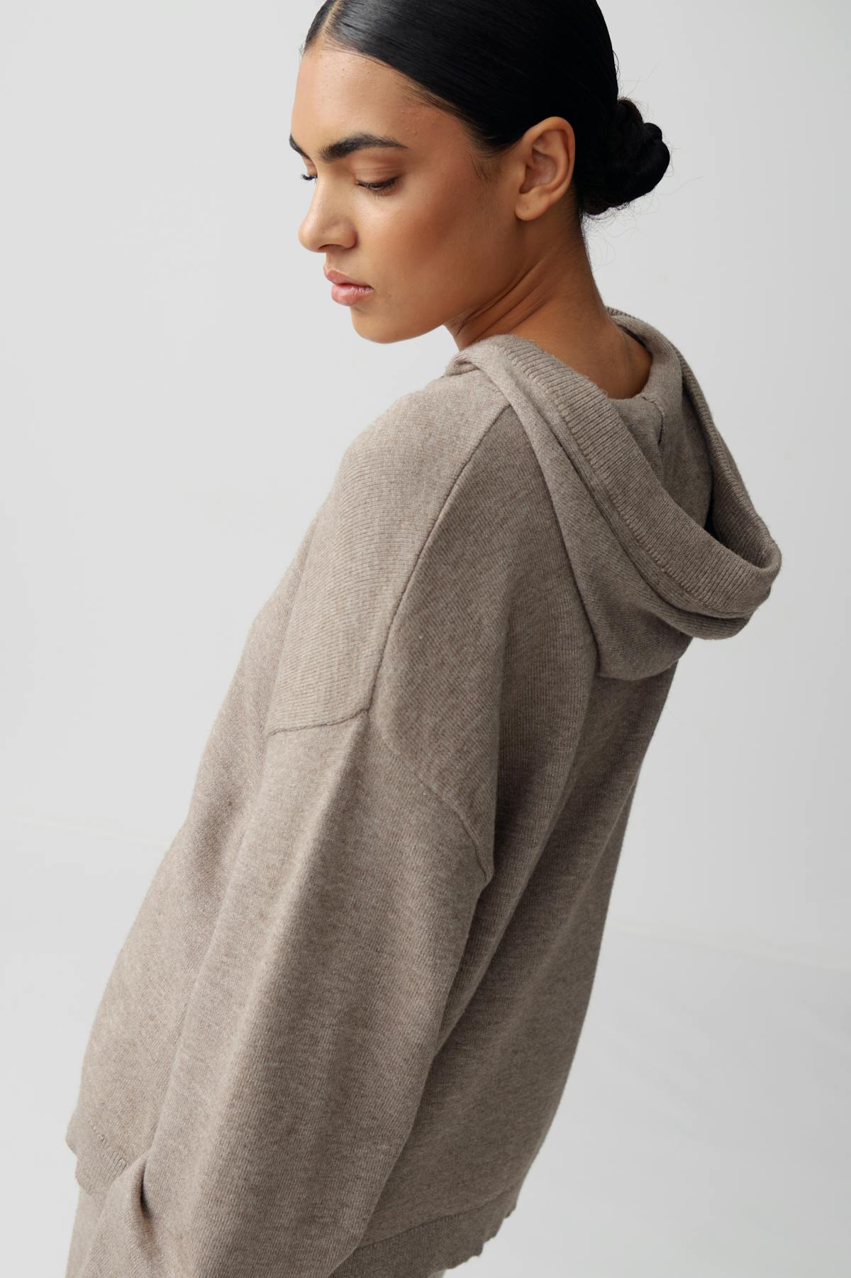 Knitted hoodie - Noir