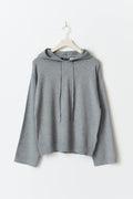Knitted hoodie - Grey melange