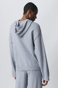 Knitted hoodie - Grey melange