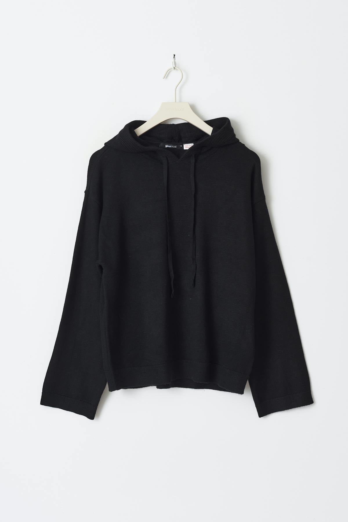 Knitted hoodie - Noir