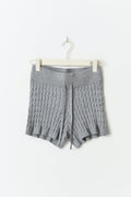 Cable knitted shorts - Grey melange