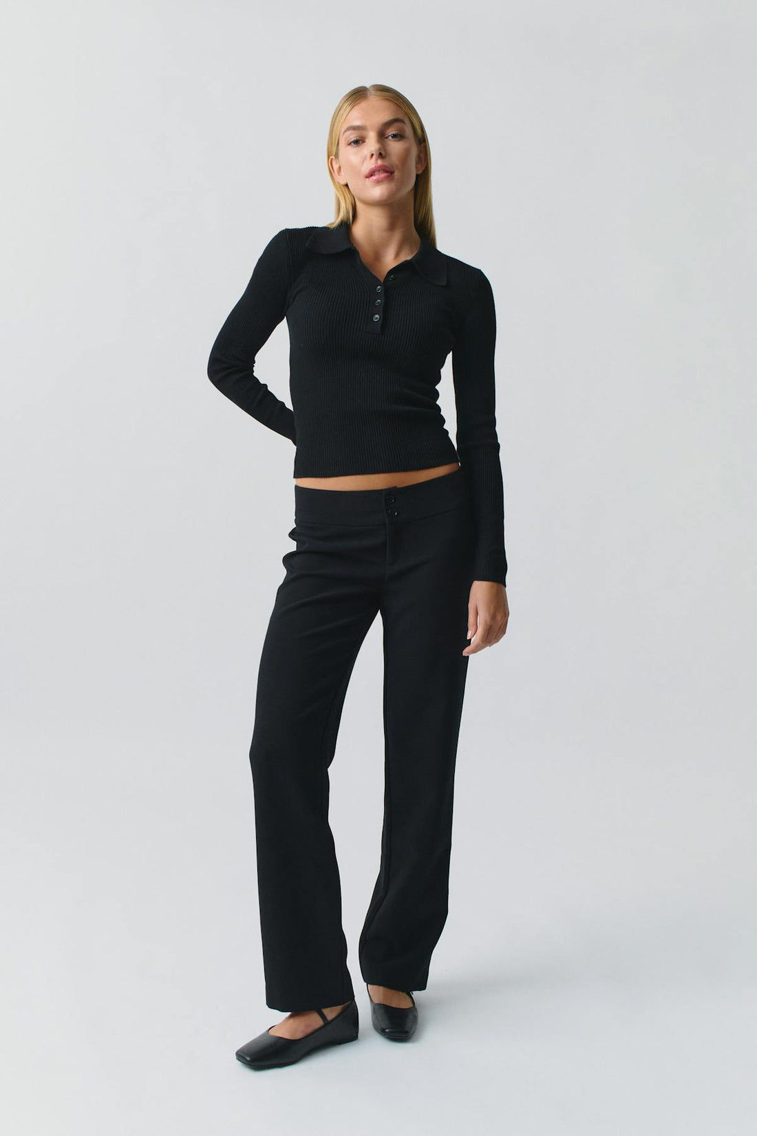 Low straight trousers - Noir