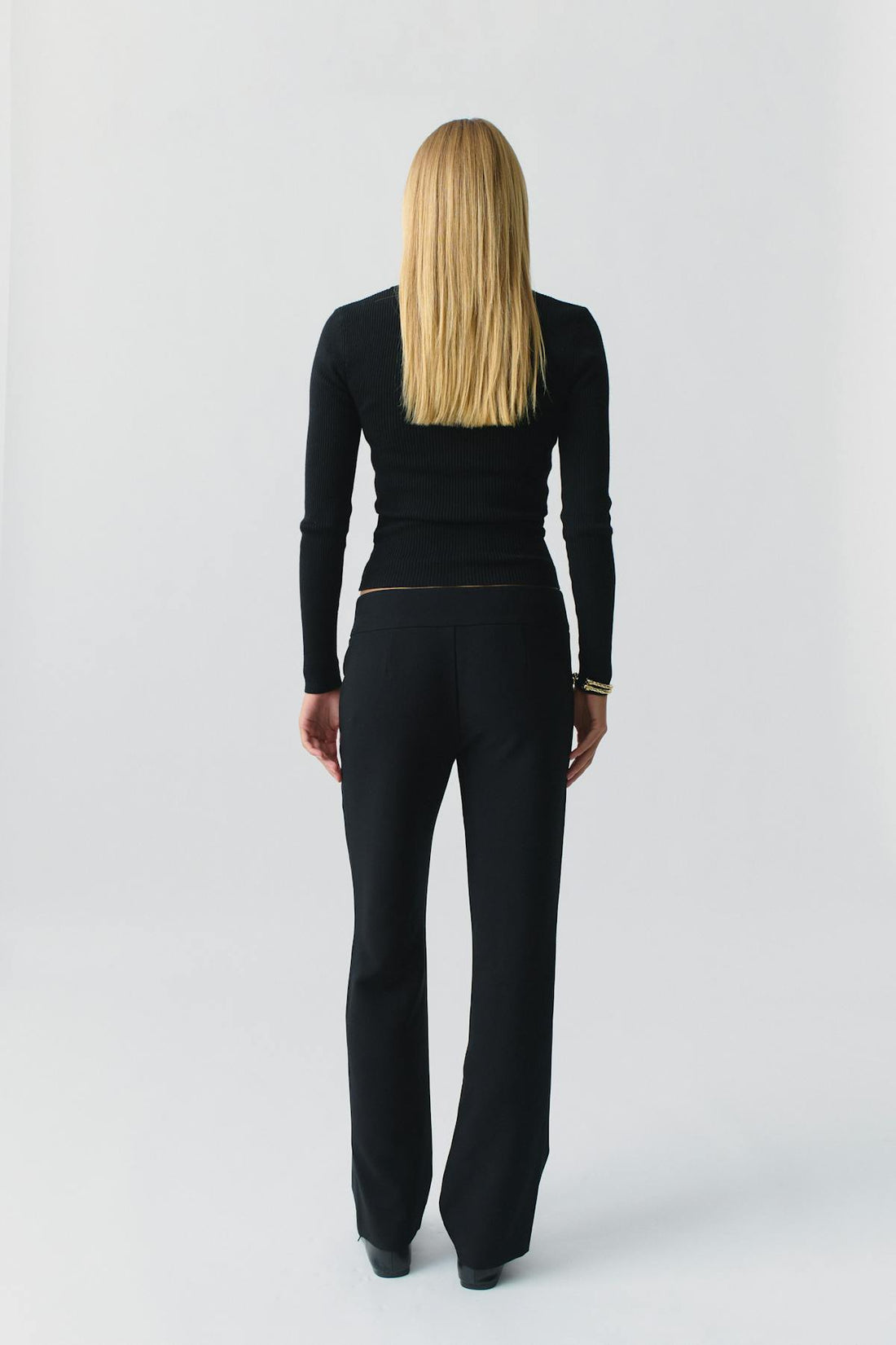 Low straight trousers - Noir