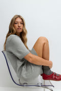 Knitted short dress - Grey melange