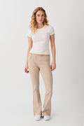 low rise bootcut trousers - Beige