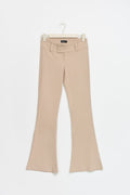 low rise bootcut trousers - Beige