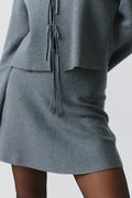 knitted jacquard skirt - Dk grey melange