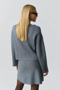 knitted jacquard skirt - Dk grey melange