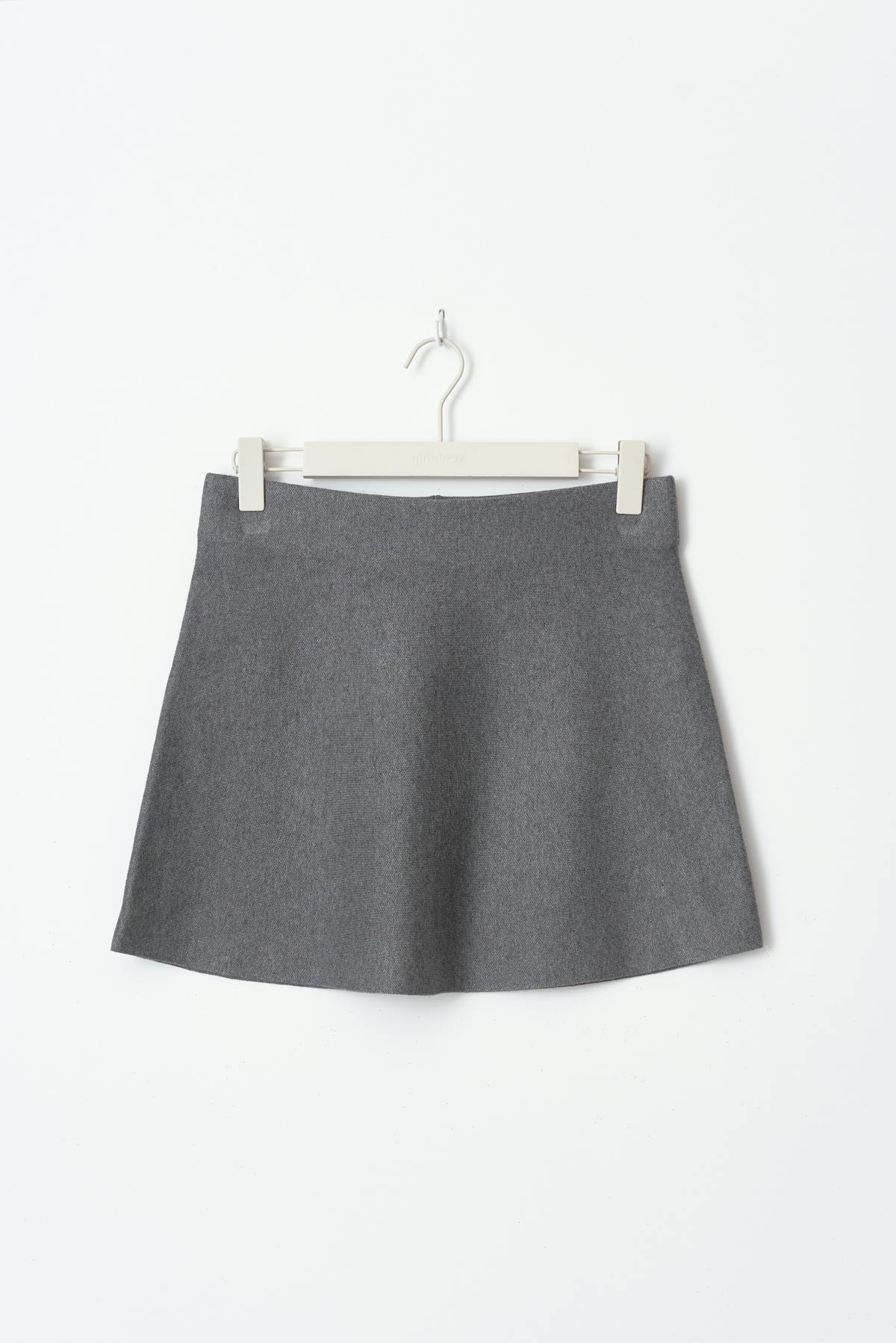 knitted jacquard skirt - Dk grey melange