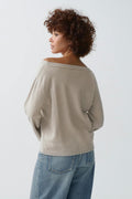 Knitted boatneck top - Beige clair