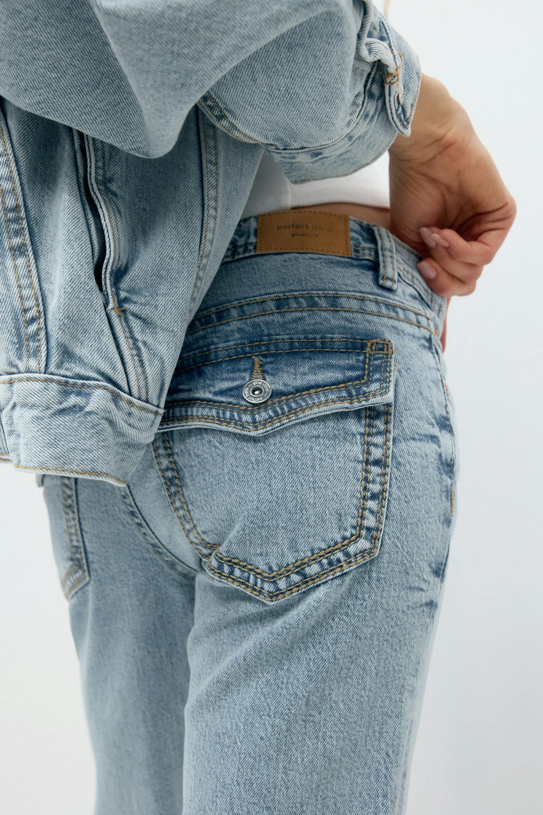 Ultra low straight jeans - Bleu clair