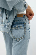 Ultra low straight jeans - Bleu clair