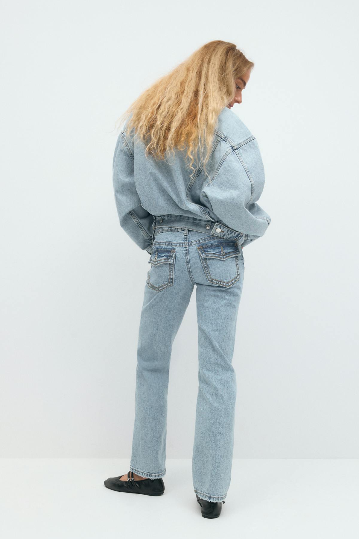 Ultra low straight jeans - Bleu clair