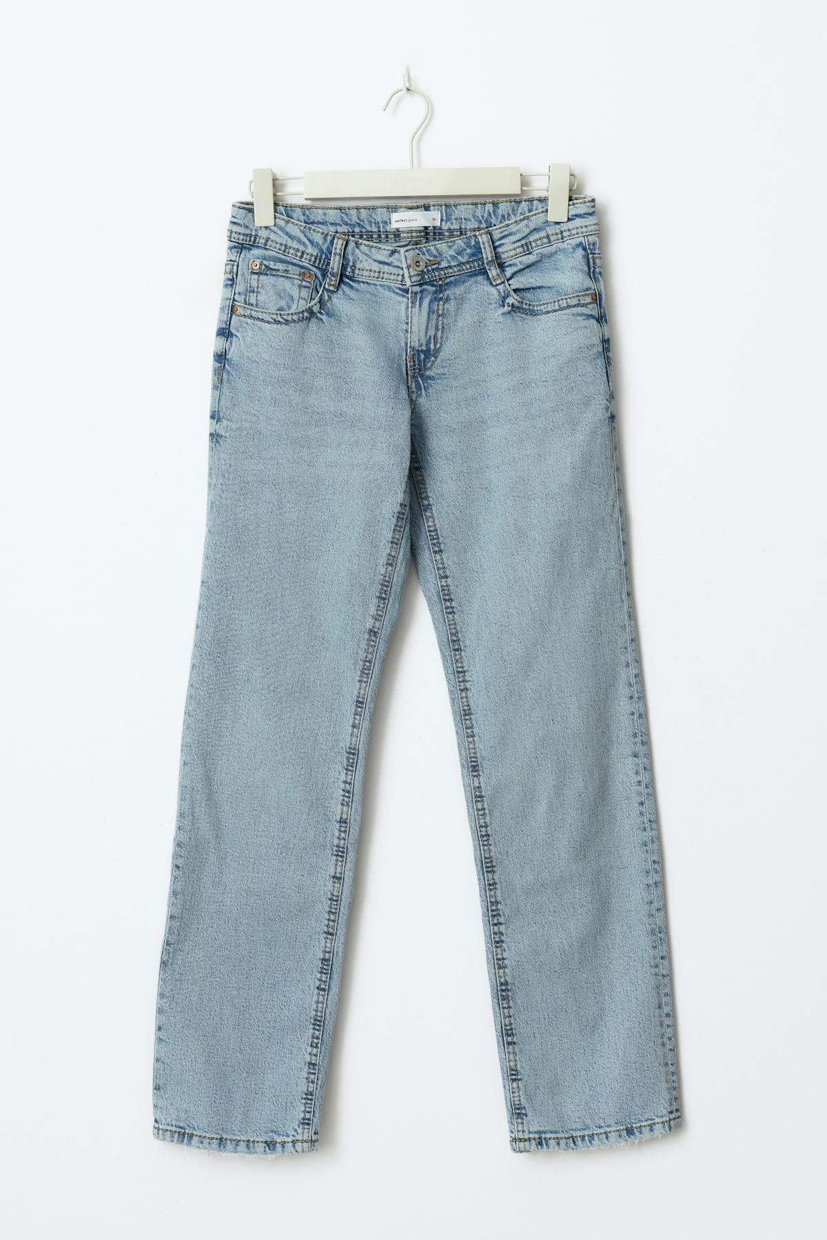 Ultra low straight jeans - Bleu clair