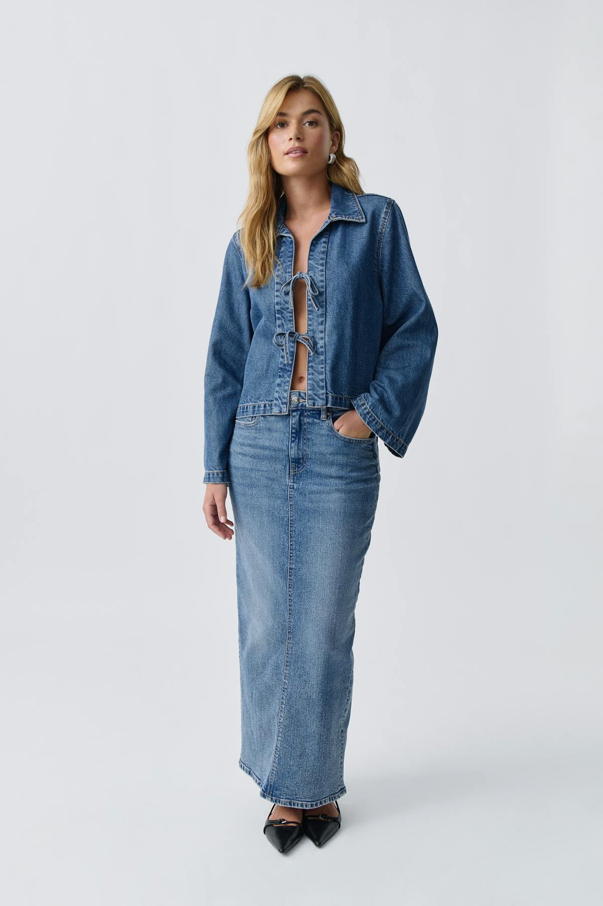 denim skirt - Beige