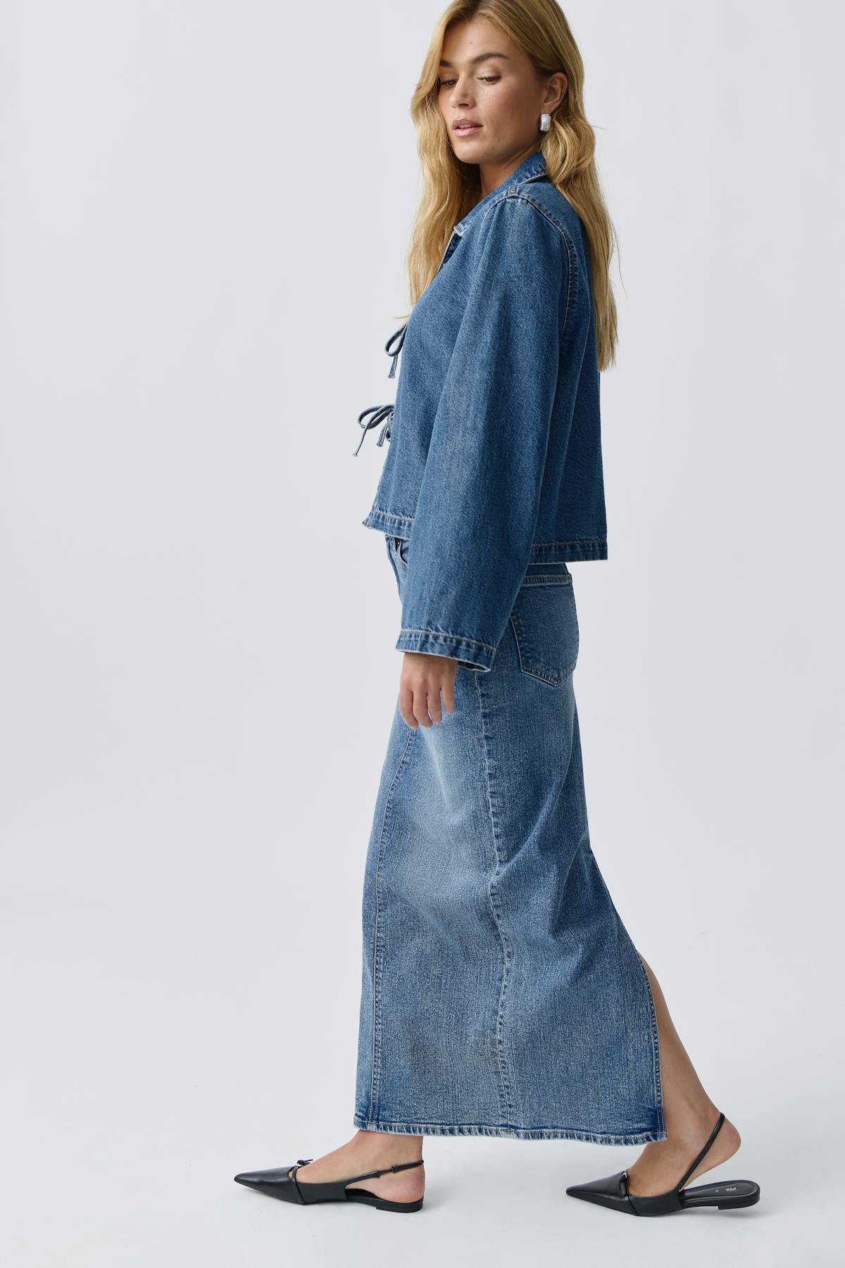 denim skirt - Beige