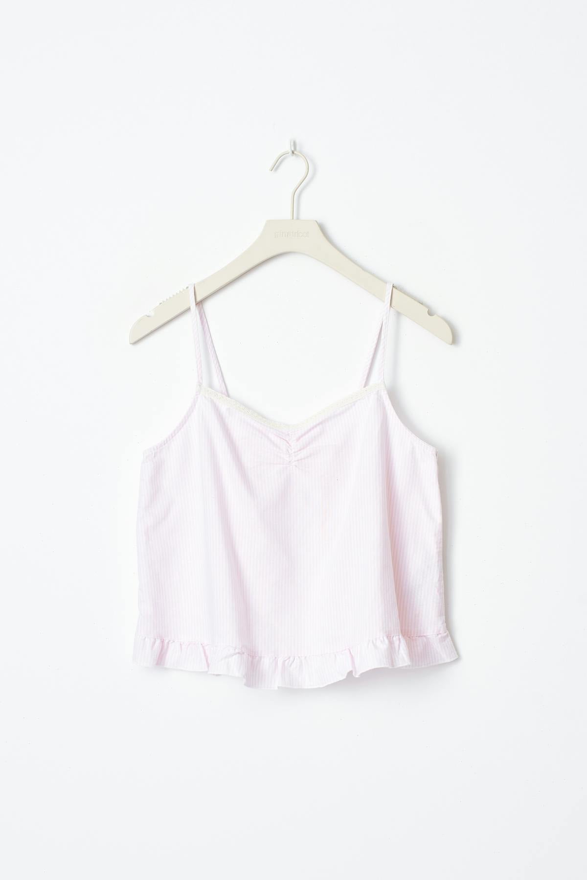 y cotton pj singlet - Pink stripe
