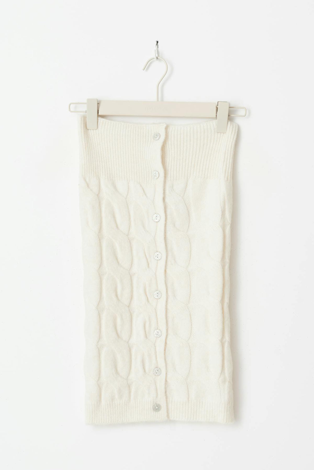 knitted cable tube - Crème