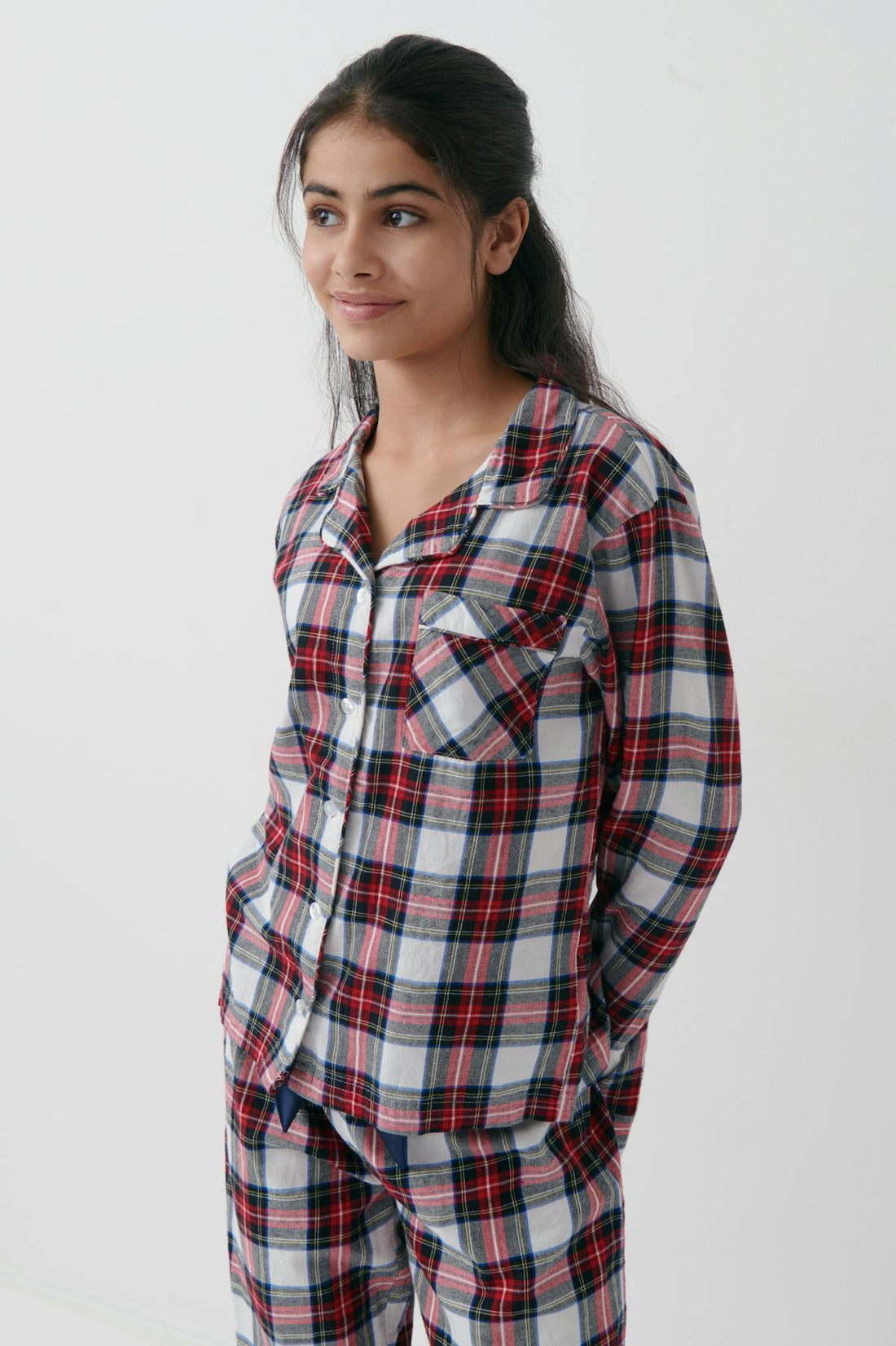 y flannel pj shirt - Red/white check