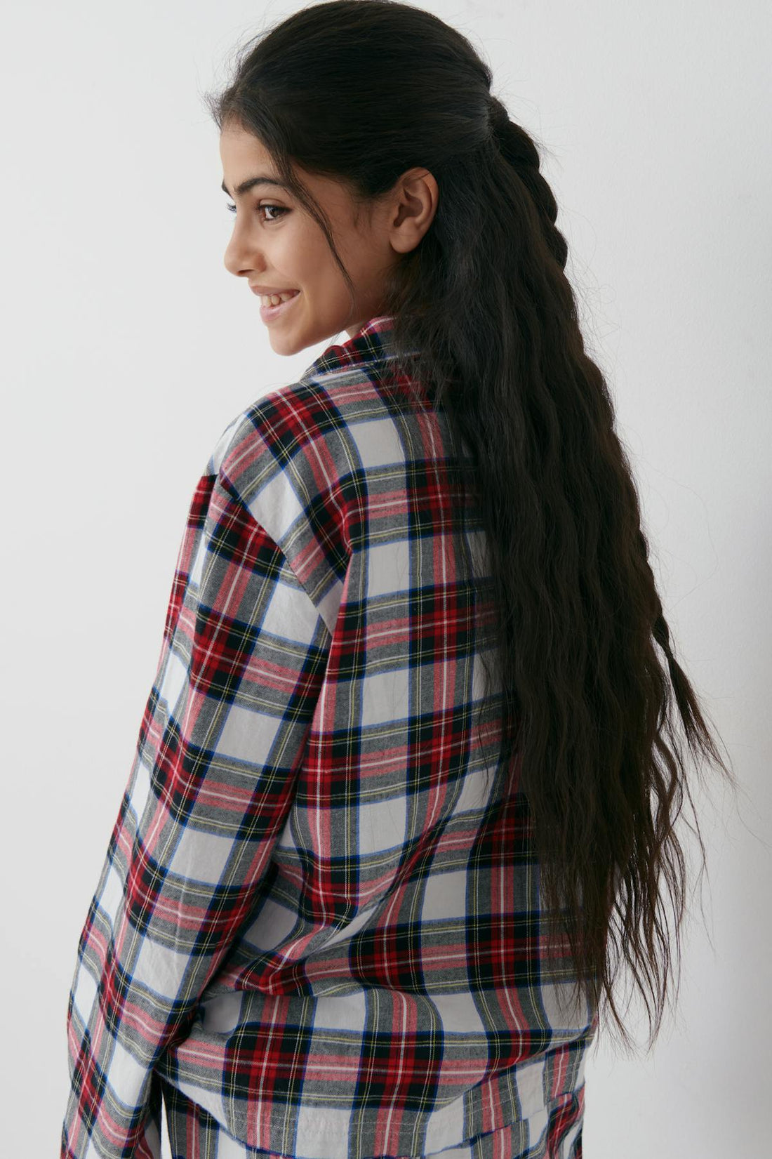 y flannel pj shirt - Red/white check
