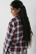 y flannel pj shirt - Red/white check