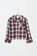 y flannel pj shirt - Red/white check