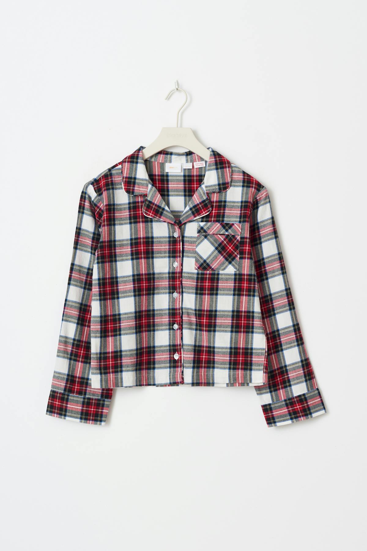 y flannel pj shirt - Red/white check