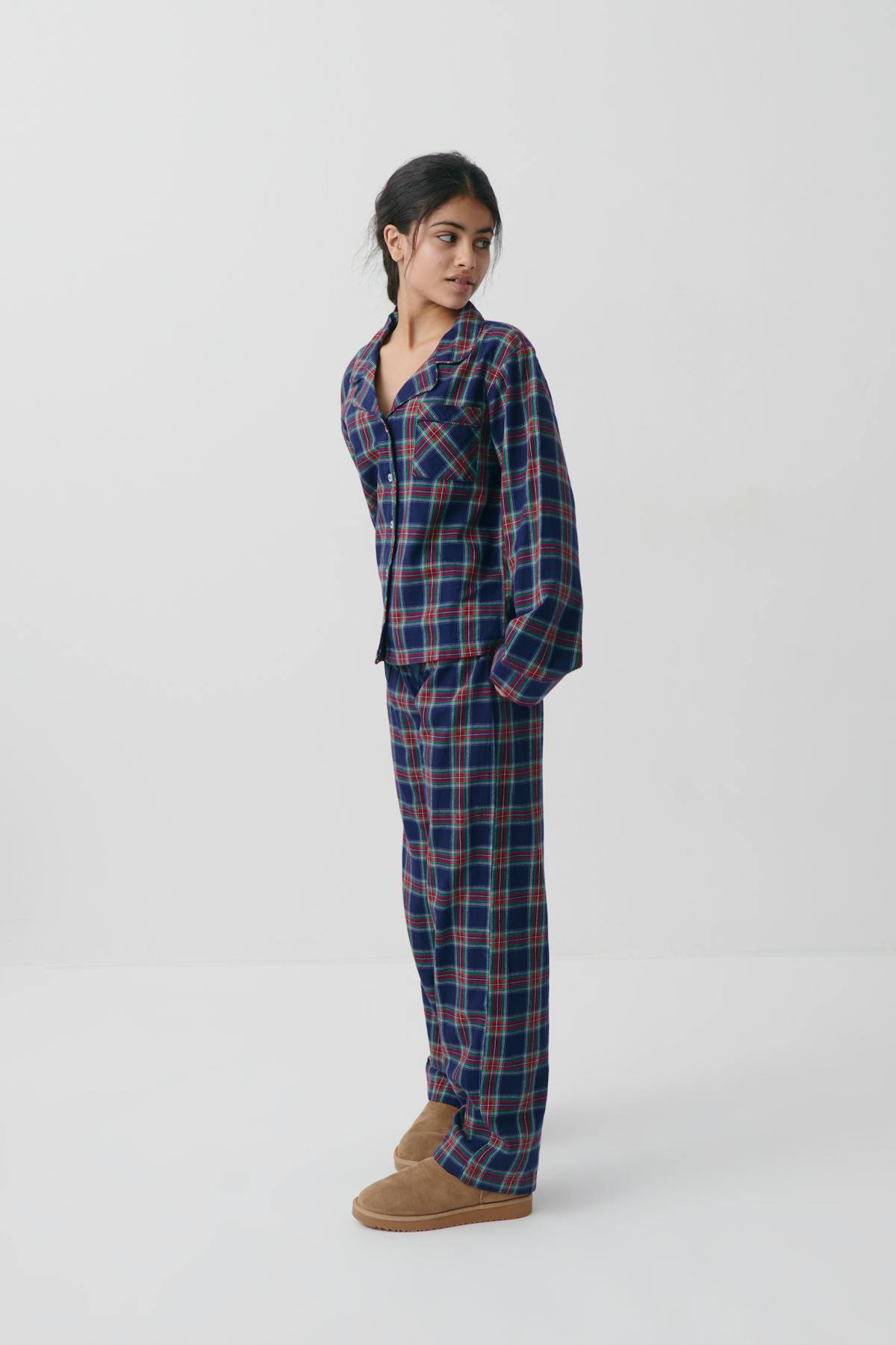 y flannel pj shirt - Red/blue/check