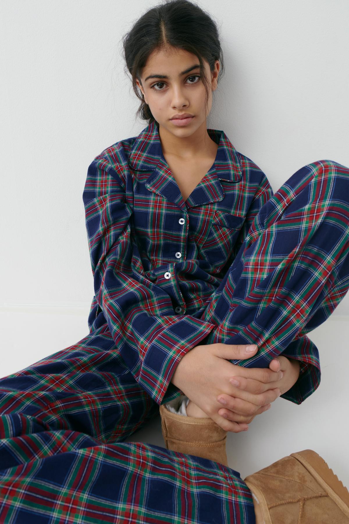 y flannel pj shirt - Red/blue/check