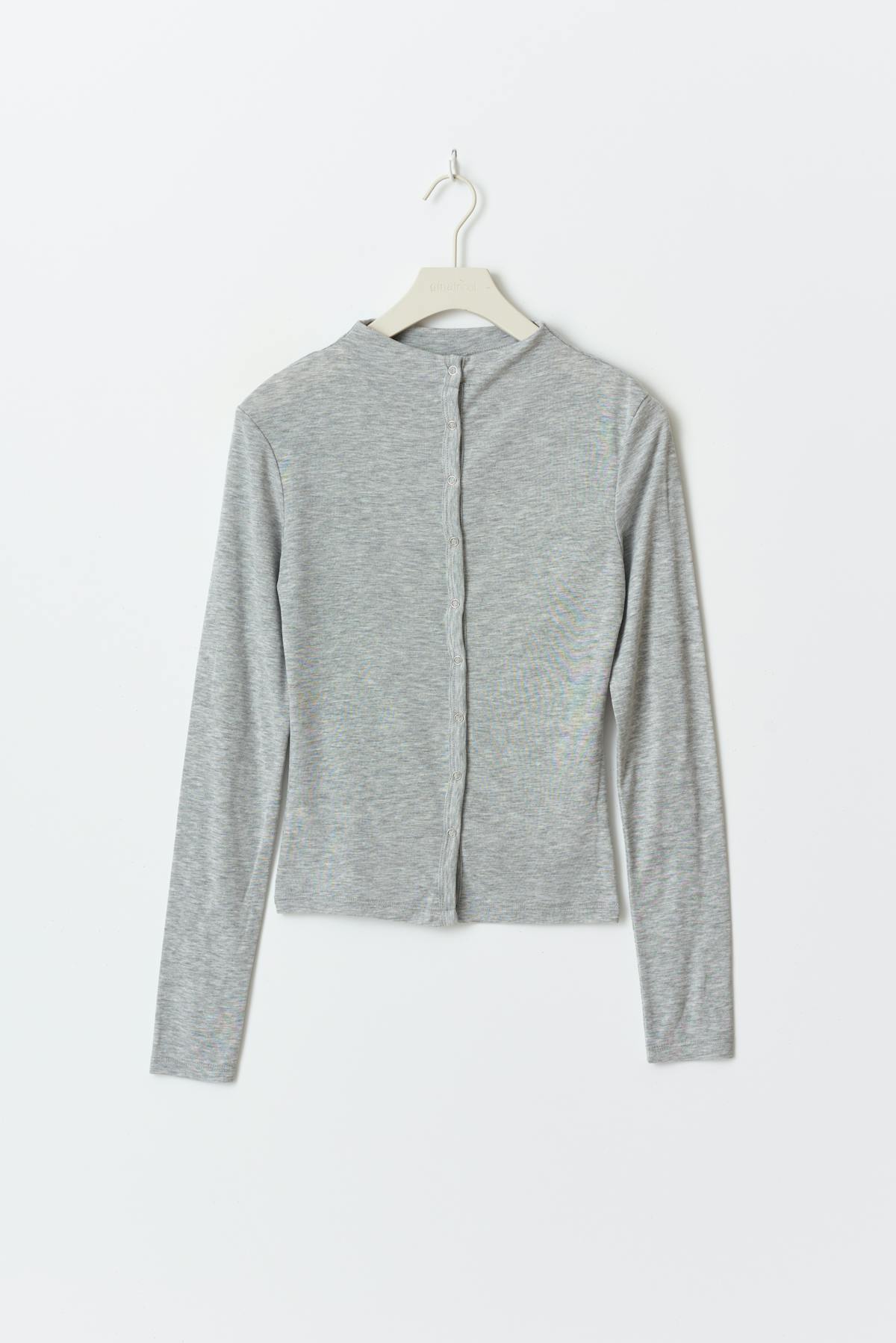 Button top - Lt grey melange
