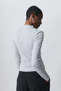 Button top - Lt grey melange