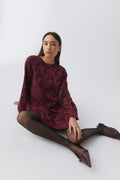 Wide flowy floral dress - Noir
