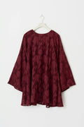 Wide flowy floral dress - Bordeaux
